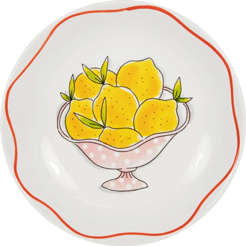 Pasta: diep bord 23 cm Lemon by Blond Amsterdam in Multicolour – product photo