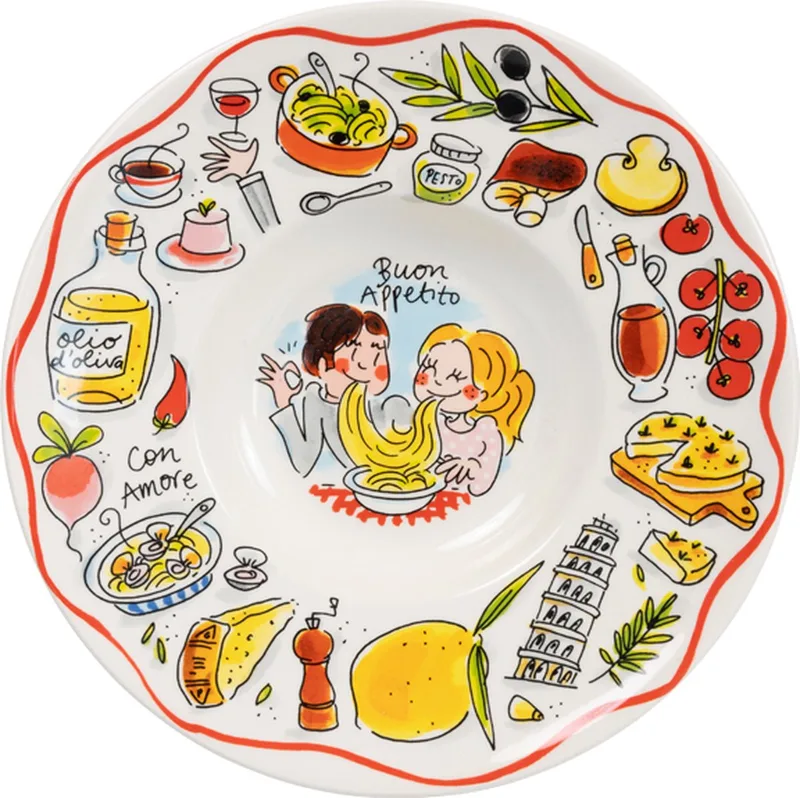 Pasta: diep bord 24 cm Buon Appetito von Blond Amsterdam in Mehrfarbig – Produktfoto
