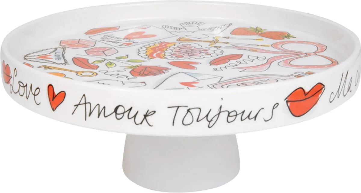 Specials, Love: cake platter edged 24 cm de Blond Amsterdam en Multicolore – photo produit
