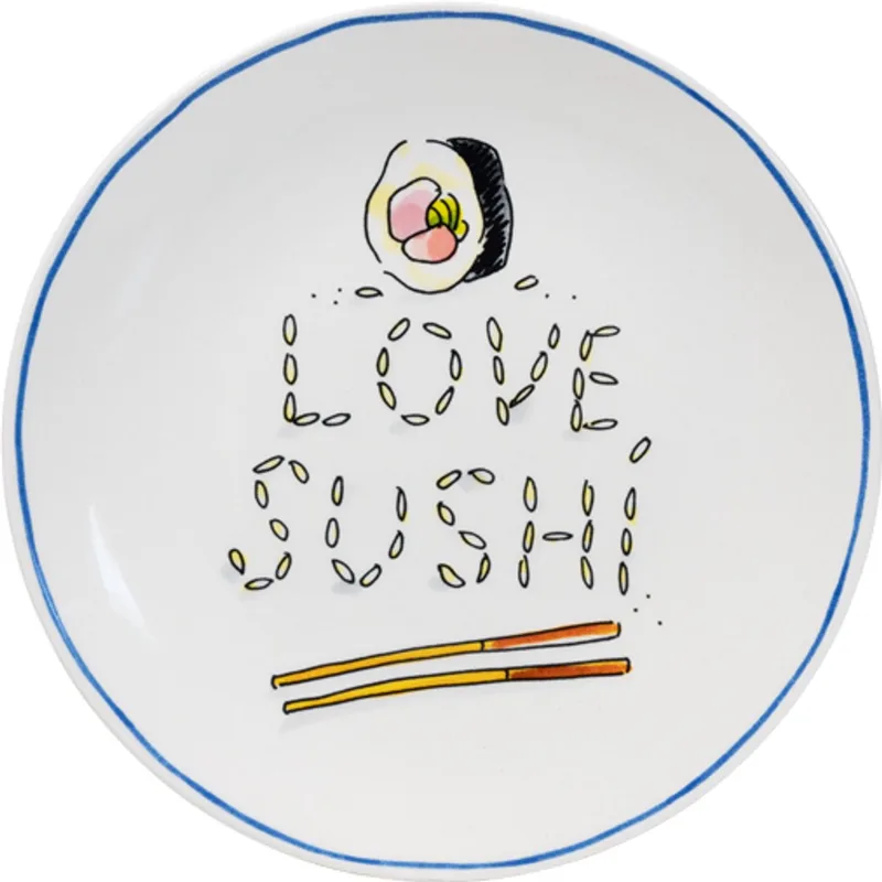 Sushi: plate 18 cm love von Blond Amsterdam in Mehrfarbig – Produktfoto