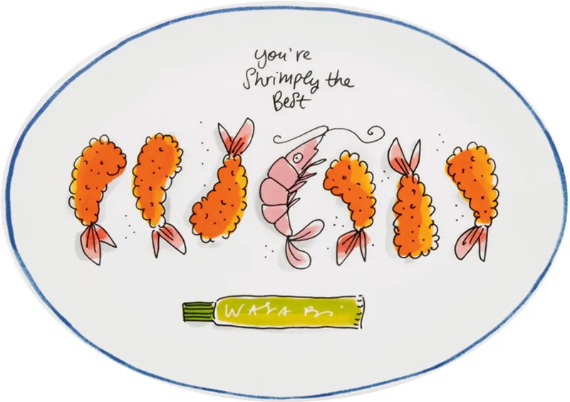 Sushi: Serveerschaal ovaal 27 cm shrimps by Blond Amsterdam in Multicolour – product photo