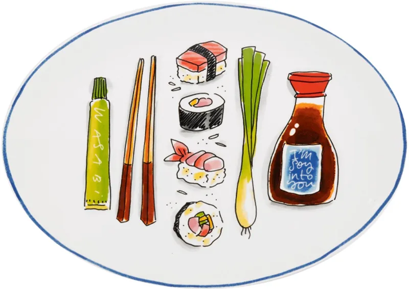 Sushi: Serveerschaal ovaal 27 cm sushi by Blond Amsterdam in Multicolour – product photo