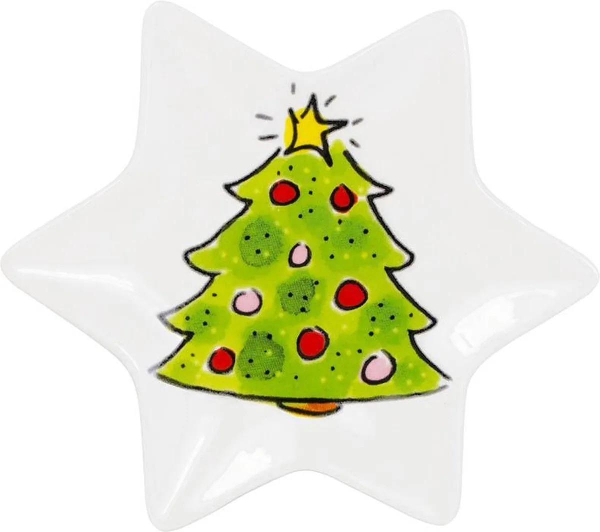 Tree Kerst Bord Ster - 12 cm - 4 Stuks de Blond Amsterdam en Multicolore – photo produit