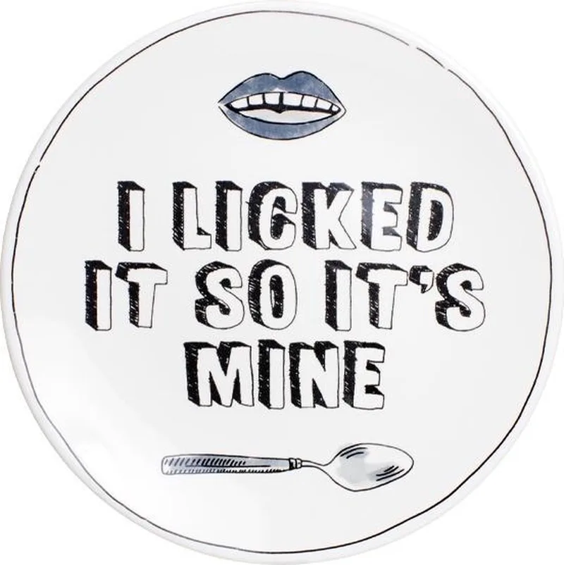 X Noir - Bord - I licked - Ø 22 cm by Blond Amsterdam in Black, White – product photo