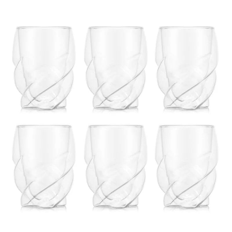 Pavina Paris Lot de 6 verres à double paroi blanc transparent, Tasses 270 ml, Verre thermique compatible lave-vaisselle, Verre borosilicaté soufflé à la bouche de Bodum – photo produit