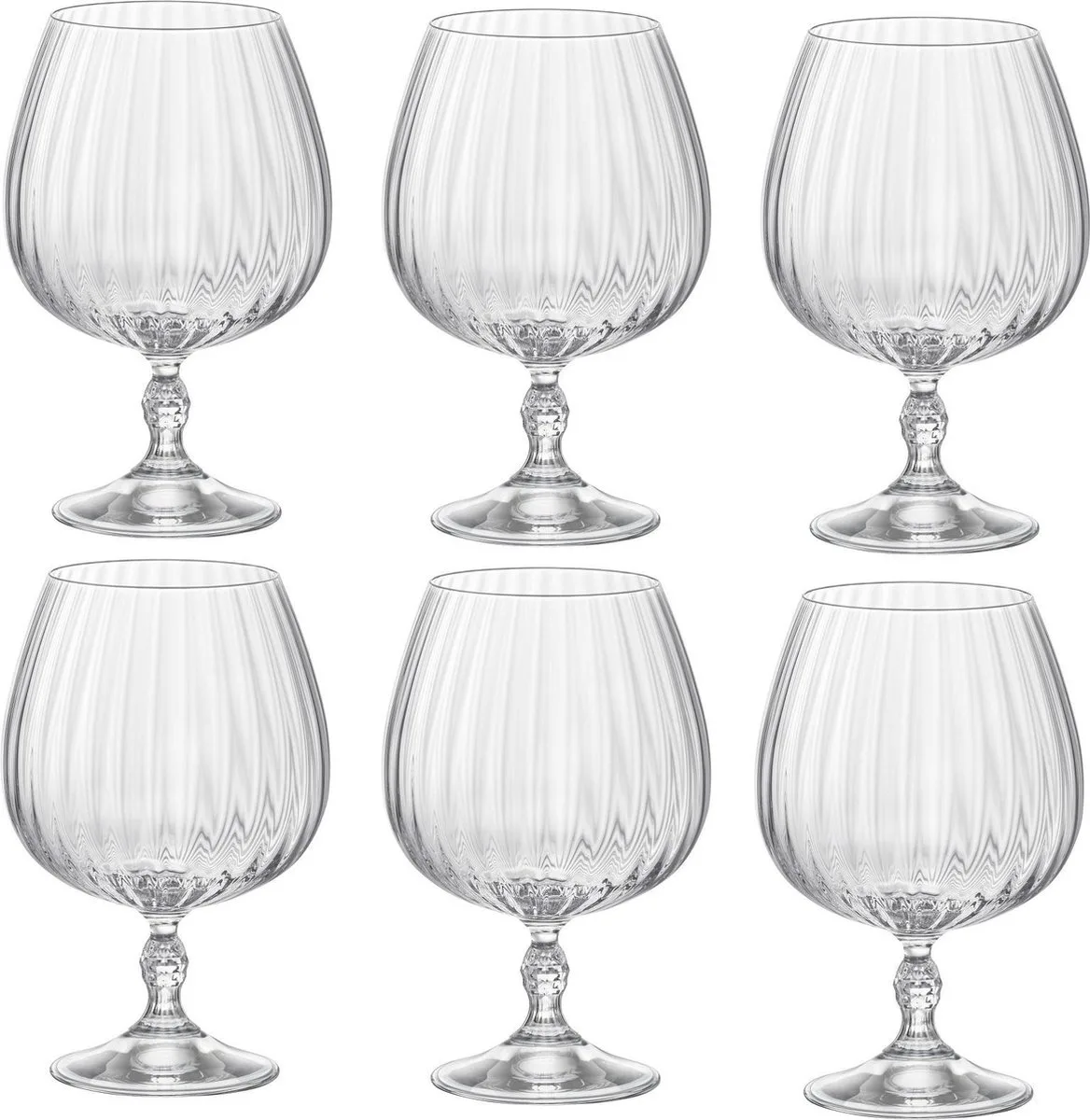 America 20's cognacglas - 65 cl - Set-6 van Bormioli Rocco in Transparant – productfoto
