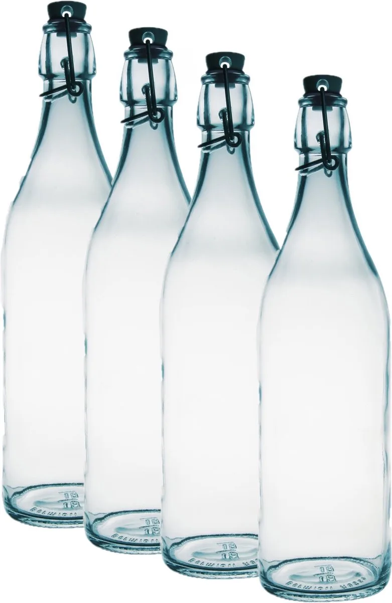 beugelfles/weckfles - 6x - glas - 1 liter - Waterflessen/Karaffen by Bormioli Rocco in Transparent – product photo
