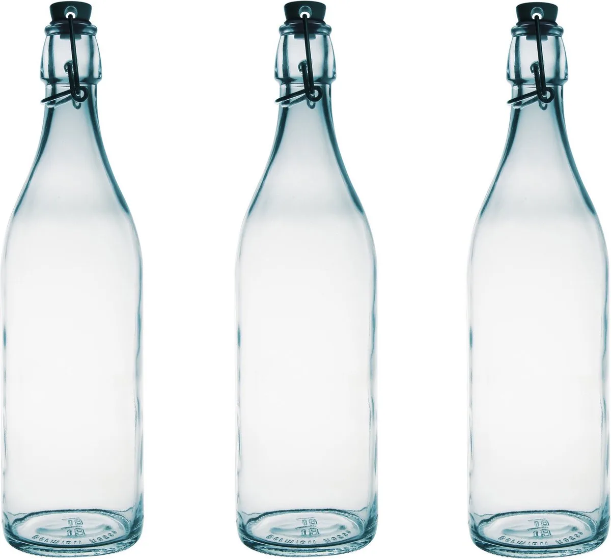 beugelfles/weckfles - 8x - glas - 1 liter - Waterflessen/Karaffen van Bormioli Rocco in Transparant – productfoto