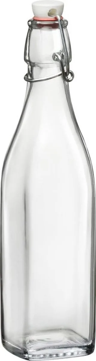 Beugelflessen/weckflessen - 1x stuks - 250 ml - vierkant - Karaf van Bormioli Rocco in Transparant – productfoto