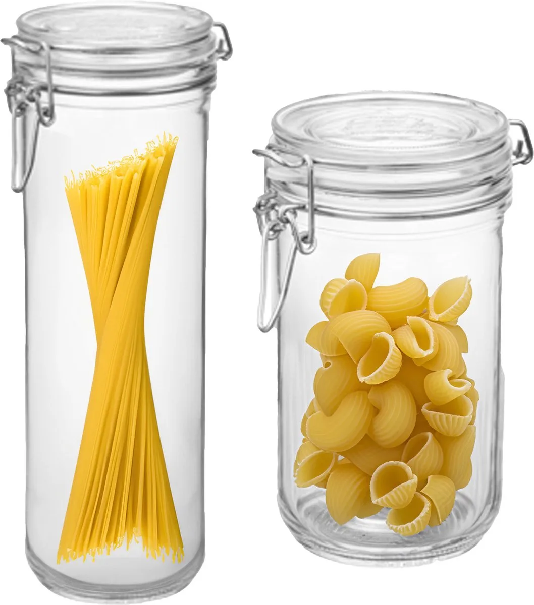 Bormiolo Rocco Set van 2 weckpotten - glas - 1,5 L en 0,75 L von Bormioli Rocco in Transparent – Produktfoto