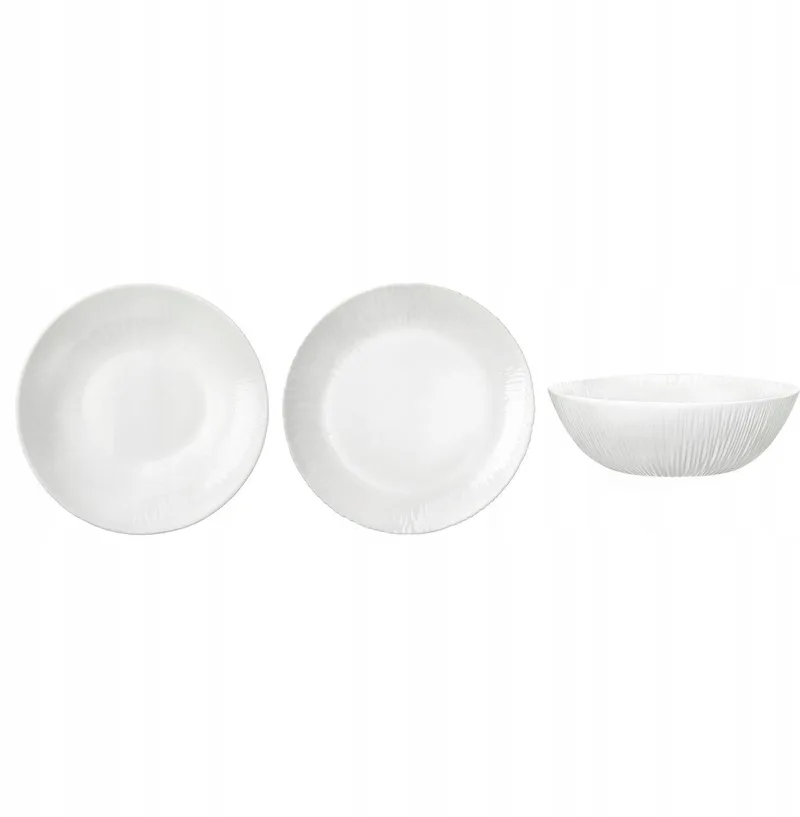 Coconut servies: 3-delige set met diepe, platte en slakom by Bormioli Rocco in White – product photo