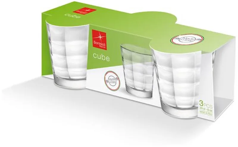 Cube Waterglas 24cl Set3 by Bormioli Rocco in Transparent – product photo