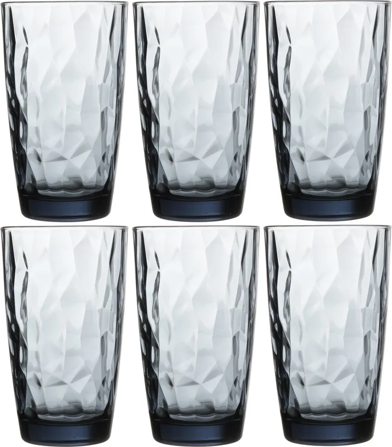 Diamond longdrinkglas - 47 cl - Set-6 van Bormioli Rocco in Blauw – productfoto