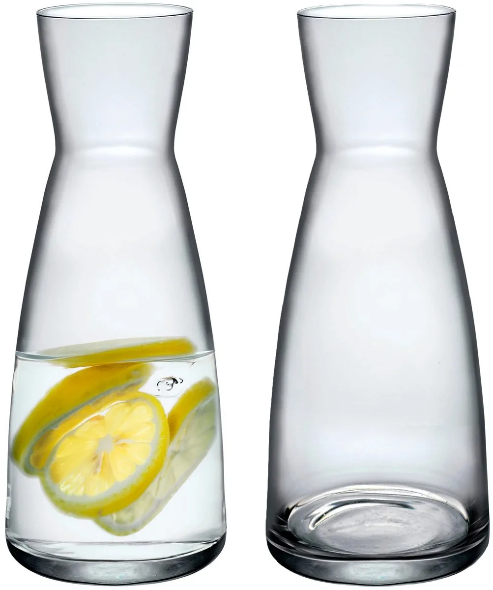 Drank/water karaf of kleine vaas - 2x - glas - D8 x H20 cm - 500 ML van Bormioli Rocco in Transparant – productfoto