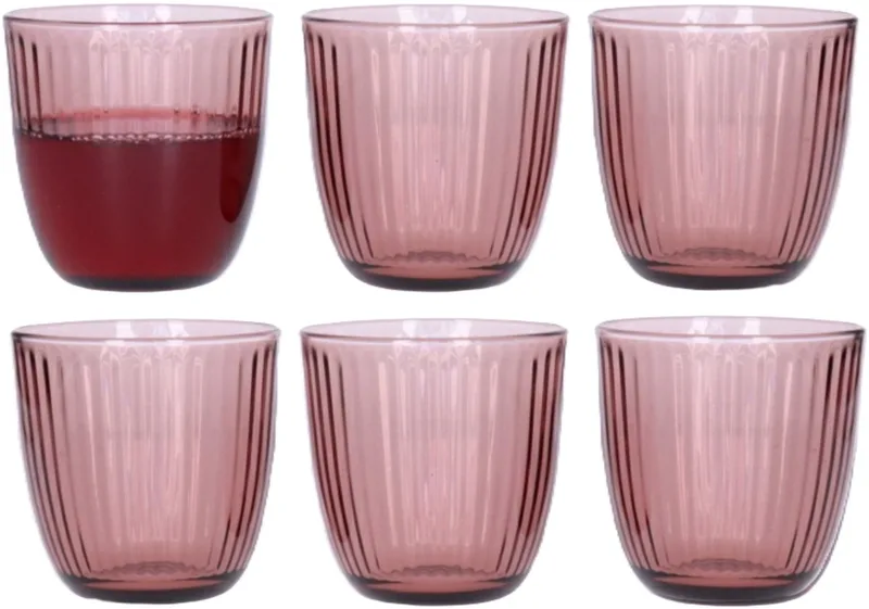 Drinkglazen - 18x stuks - 290 ml - waterglazen - sapglazen von Bormioli Rocco in Rosa – Produktfoto