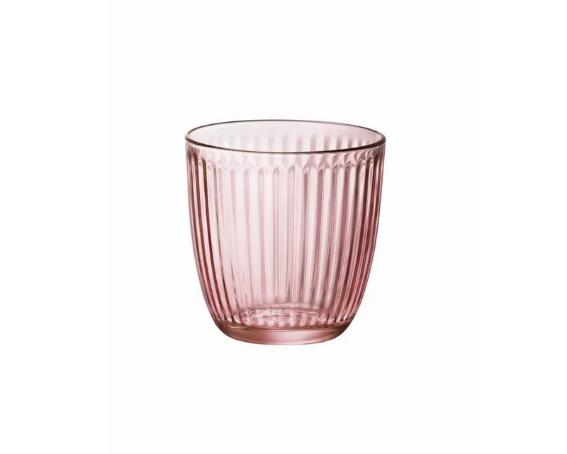 Drinkglazen - 6x - tumbler glas - 290 ml - waterglazen van Bormioli Rocco in Roze – productfoto 2 van 3