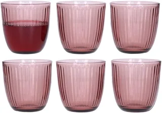 Drinkglazen - 6x - tumbler glas - 290 ml - waterglazen van Bormioli Rocco in Roze – productfoto 1 van 3