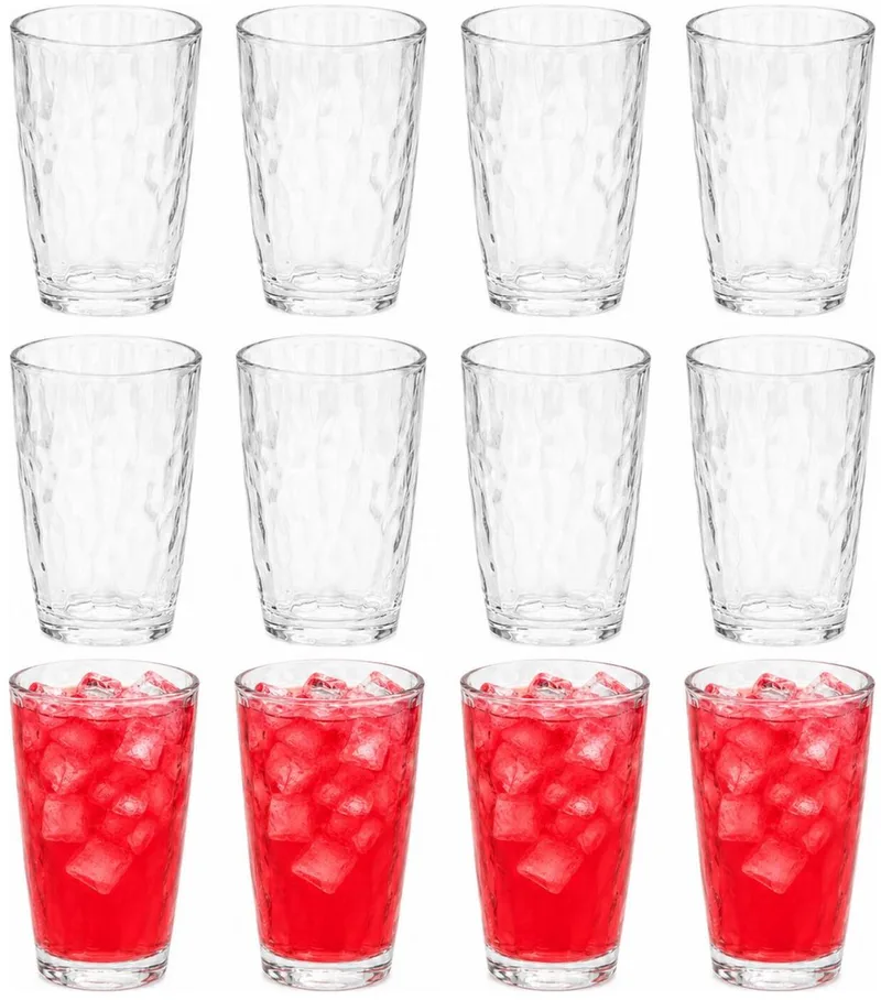 Drinkglazen Diamonds - 12x stuks - 470 ml - glas - 8 x 14 cm de Bormioli Rocco en Transparent – photo produit