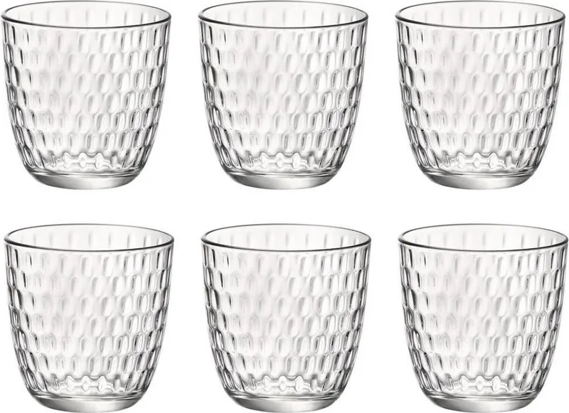 Drinkglazen Drops - waterglazen - helder - glas - set 6x stuks - 290 ml - gekleurd glas - stapelbaar de Bormioli Rocco en Transparent – photo produit