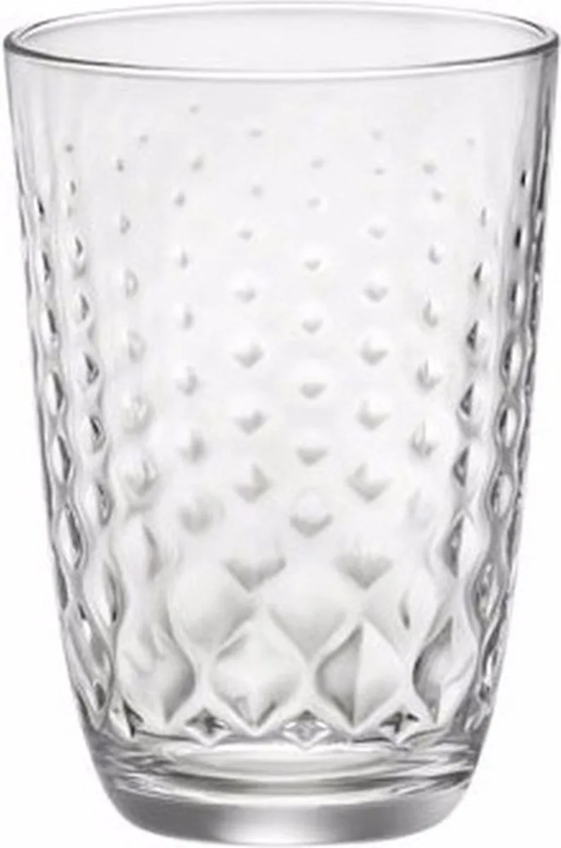 Drinkglazen Glit - 12x stuks - glas - 390 ml - met relief by Bormioli Rocco in Transparent – product photo
