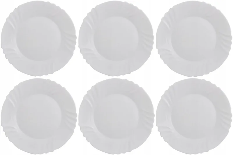 Ebro 6x Platte Dinerborden 25 cm von Bormioli Rocco in Weiß – Produktfoto