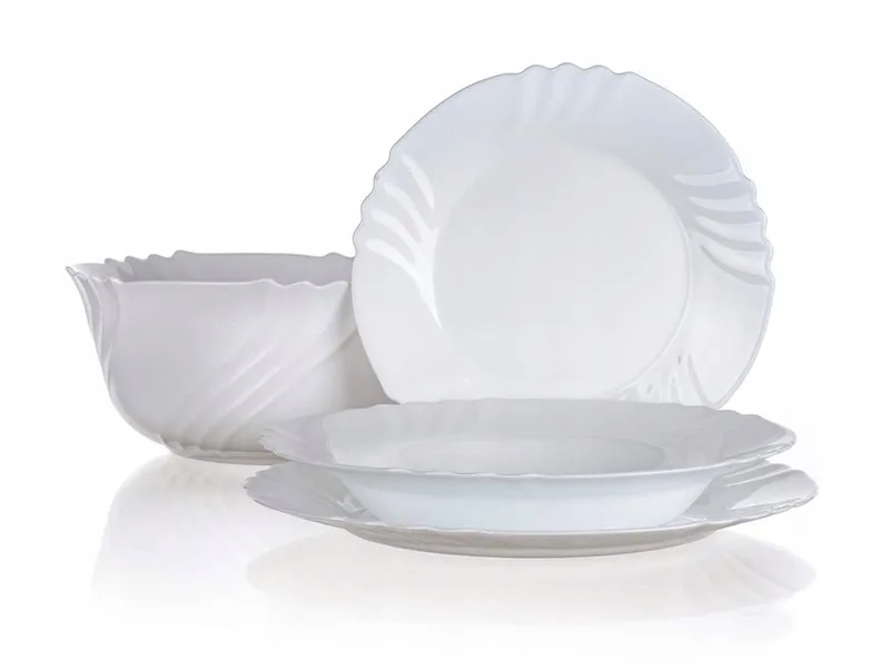 Ebro Diner Servies Set 19 Delen Glas fra Bormioli Rocco i Hvid – produktbillede