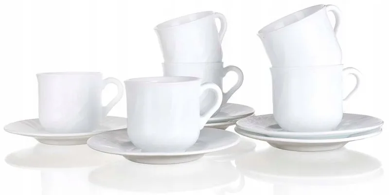 Ebro Koffieservies 12-delig - 6 Kopjes & Schhotels by Bormioli Rocco in White – product photo