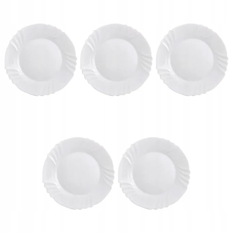 Ebro Platte Borden 5 stuks - 25 cm Opaal Glas by Bormioli Rocco in White – product photo
