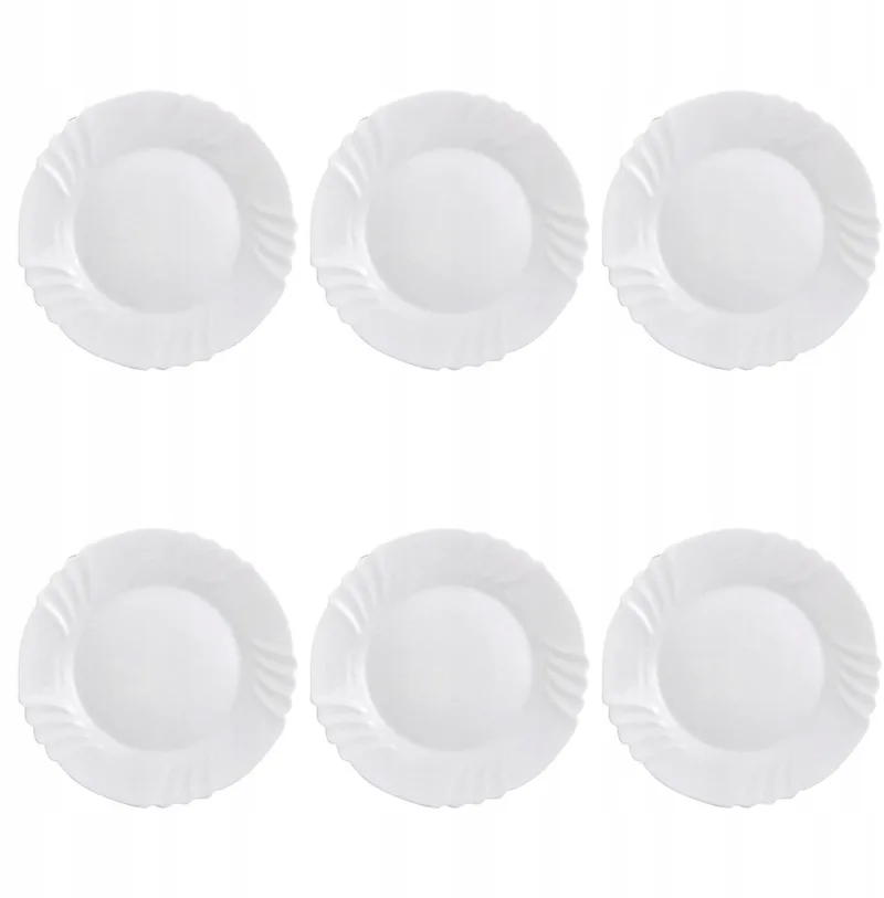 Ebro Platte Borden 6 stuks - 25 cm, Opaal Glas von Bormioli Rocco in Weiß – Produktfoto