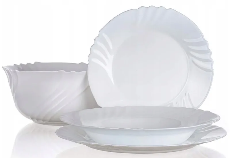 Ebro Servies Set 19 Delig voor 6 Personen de Bormioli Rocco en Blanc – photo produit