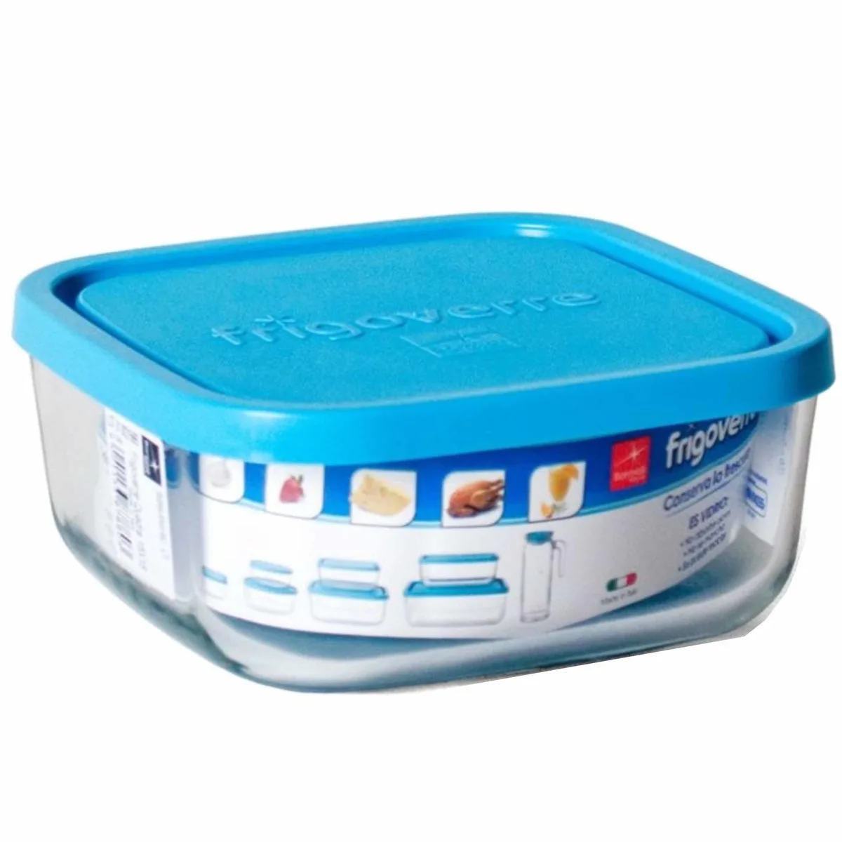 Frigoverre Voorraaddoos Microwave M.deksel Tr-blauw 15x15cm von Bormioli Rocco in Transparent – Produktfoto