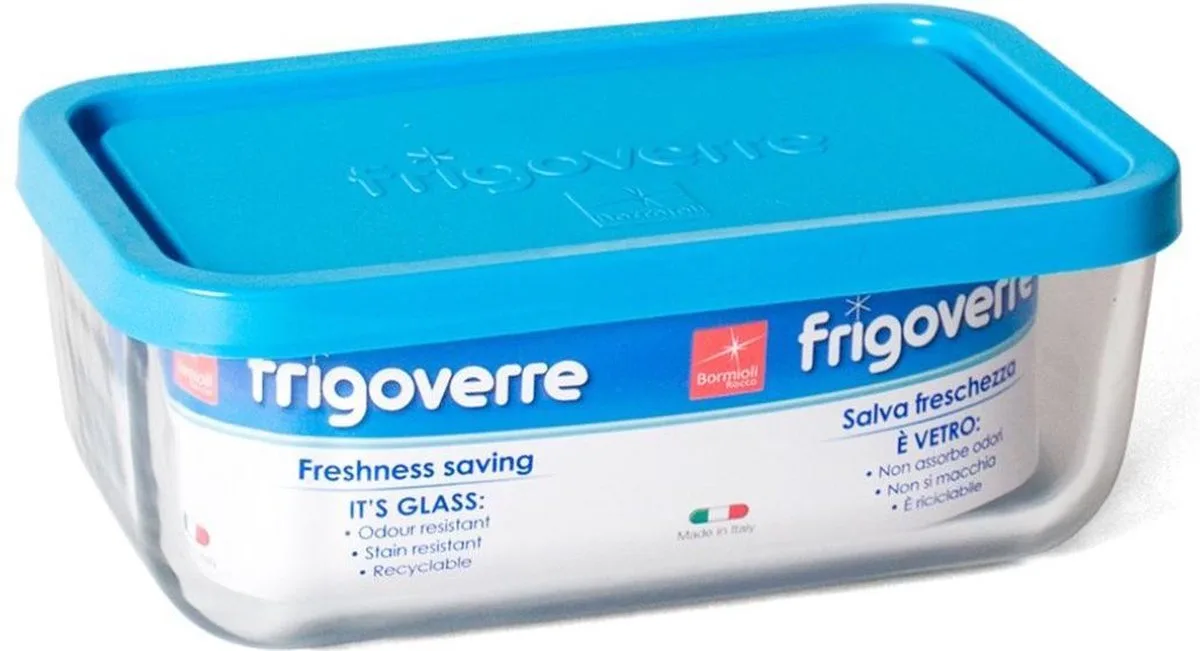 Frigoverre Voorraaddoos Microwave M.deksel Tr-blauw 21x13cm (set van 8) von Bormioli Rocco in Transparent – Produktfoto