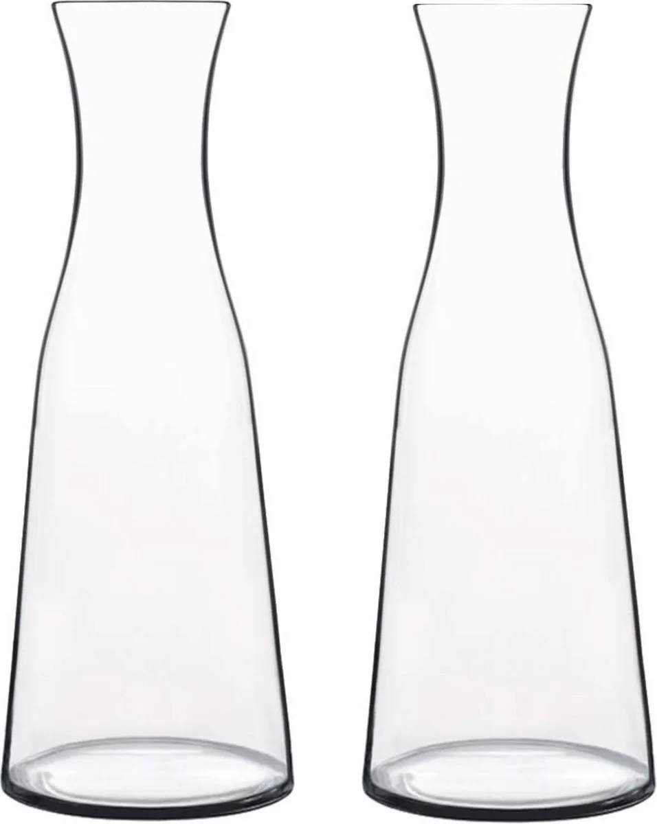 Glazen water karaffen van 1 Liter - 2x - Atelier- Sapkannen/waterkannen/schenkkannen - H28 cm van Bormioli Rocco in Transparant – productfoto