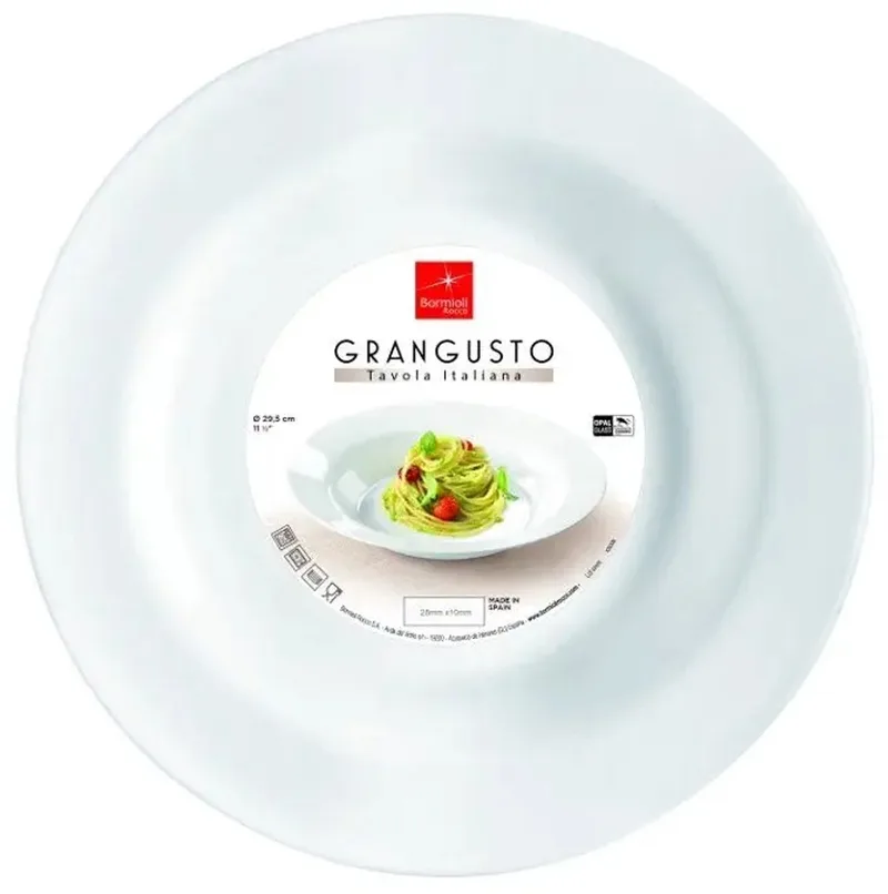 Grangusto Diepe Pastabord 29,5 cm Gehard Glas de Bormioli Rocco en Blanc – photo produit