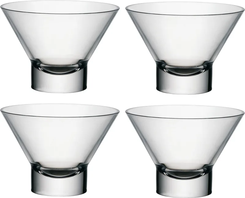 IJs/sorbet coupes op voet - set 12x - glas - 370 ml - IJscoupe glazen/schaaltjes van Bormioli Rocco in Transparant – productfoto