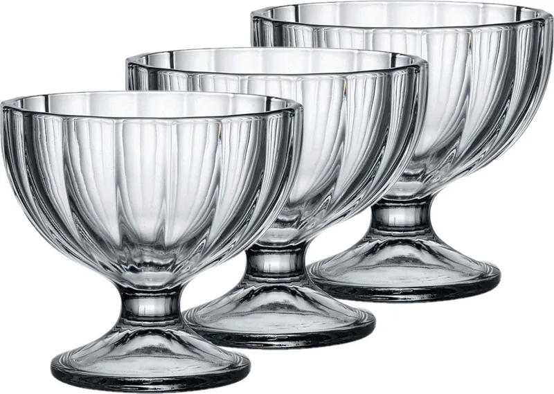 ijs / sorbet coupes - op voet - Set van 12x stuks - van glas - 260 ml - Ijscoupes glazen / schaaltjes van Bormioli Rocco in Transparant – productfoto