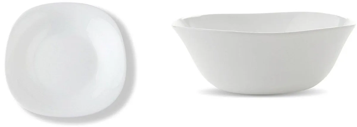 Parma Set: Diepbord 23cm + Saladekom 14cm de Bormioli Rocco en Blanc – photo produit