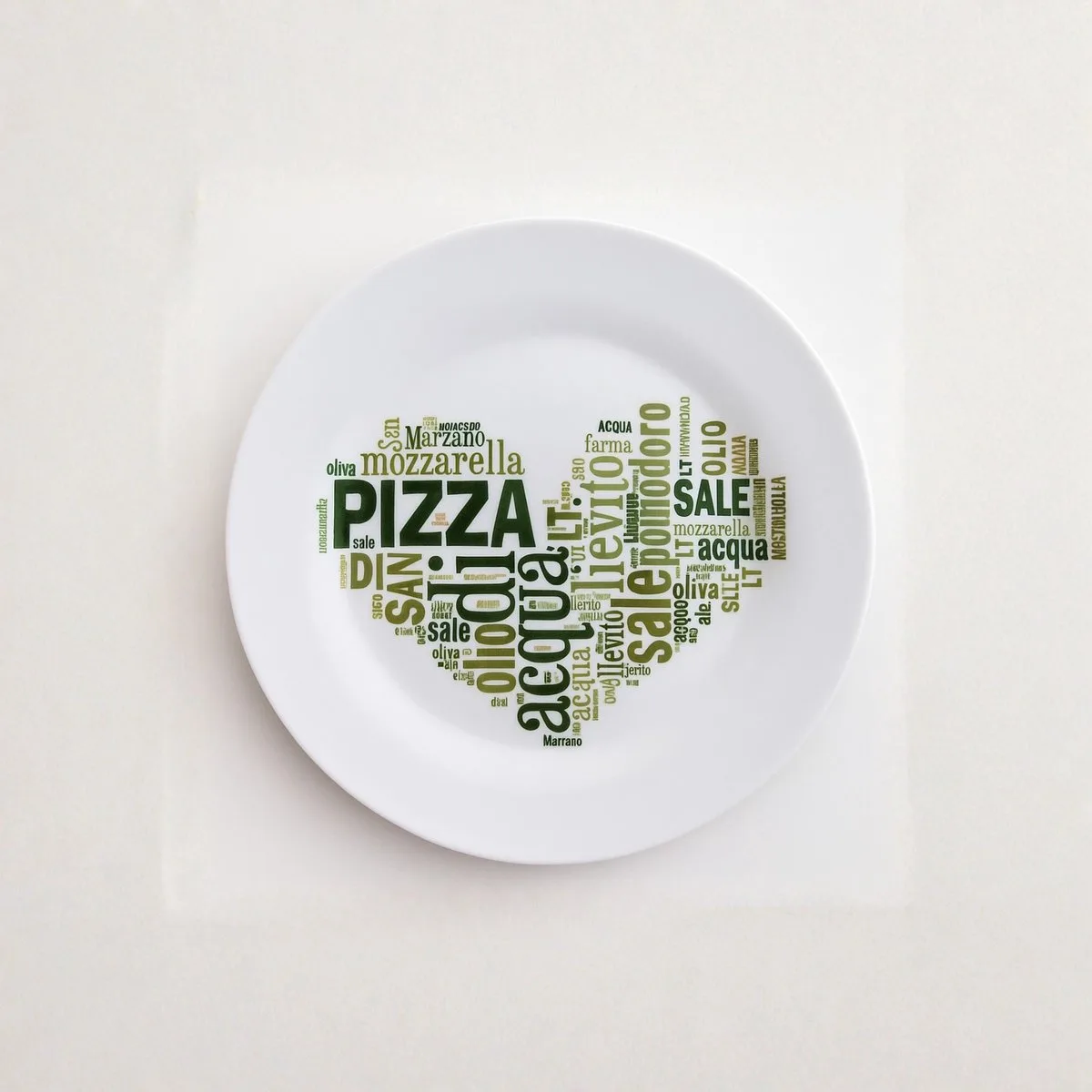Pizzabord 33cm groen - I LOVE PIZZA - 1 stuks de Bormioli Rocco en Blanc – photo produit