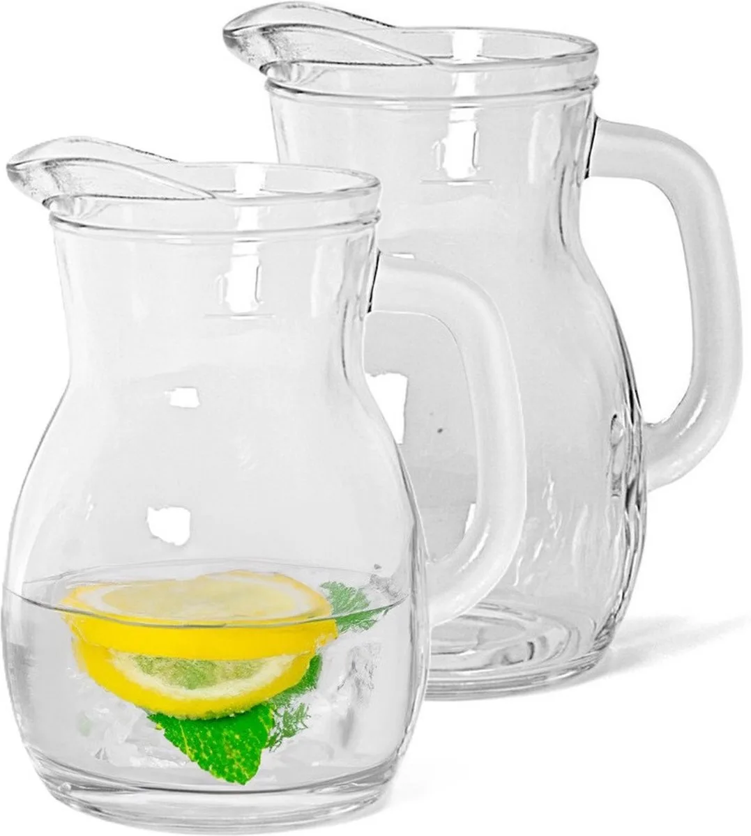 sapkan/waterkan/karaf - 2x - glas - 1000 ml - schenkkannen van Bormioli Rocco in Transparant – productfoto