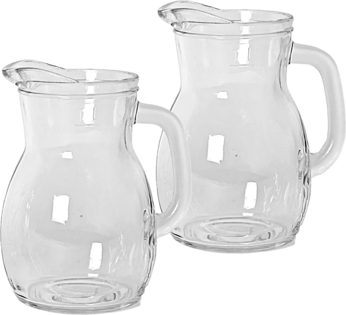 sapkan/waterkan/karaf - 2x stuks - glas - 1000 ml - schenkkannen van Bormioli Rocco in Transparant – productfoto