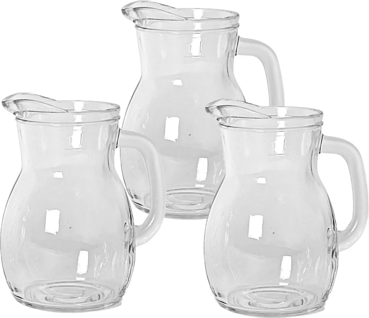 sapkan/waterkan/karaf - 4x stuks - glas - 1000 ml - schenkkannen van Bormioli Rocco in Transparant – productfoto