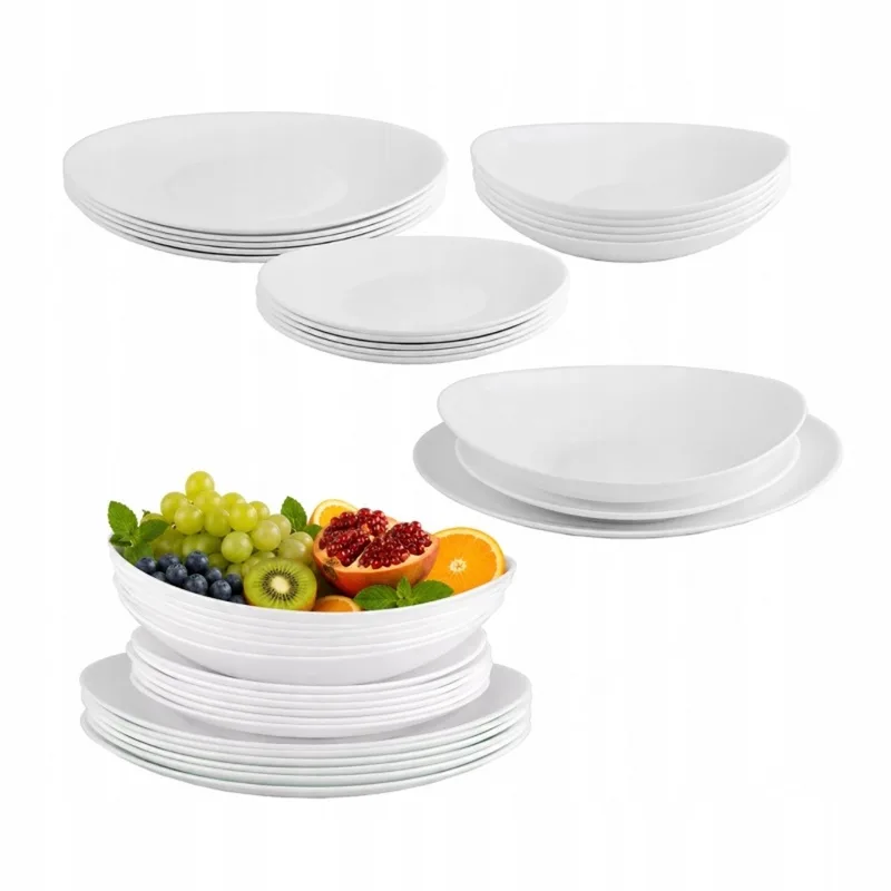 Servies Set 36 Delen - 12 Personen - Elegante Prometeus Collectie by Bormioli Rocco in White – product photo