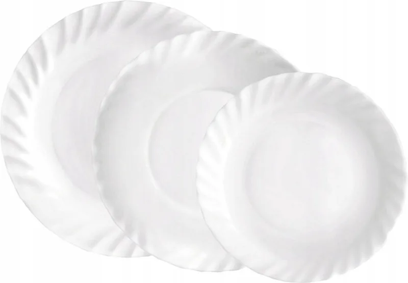 serviesset 18-delig – Witte borden set – Getemperd Opaalglas – Duurzaam & Vaatwasserbestendig fra Bormioli Rocco i Prima – produktbillede