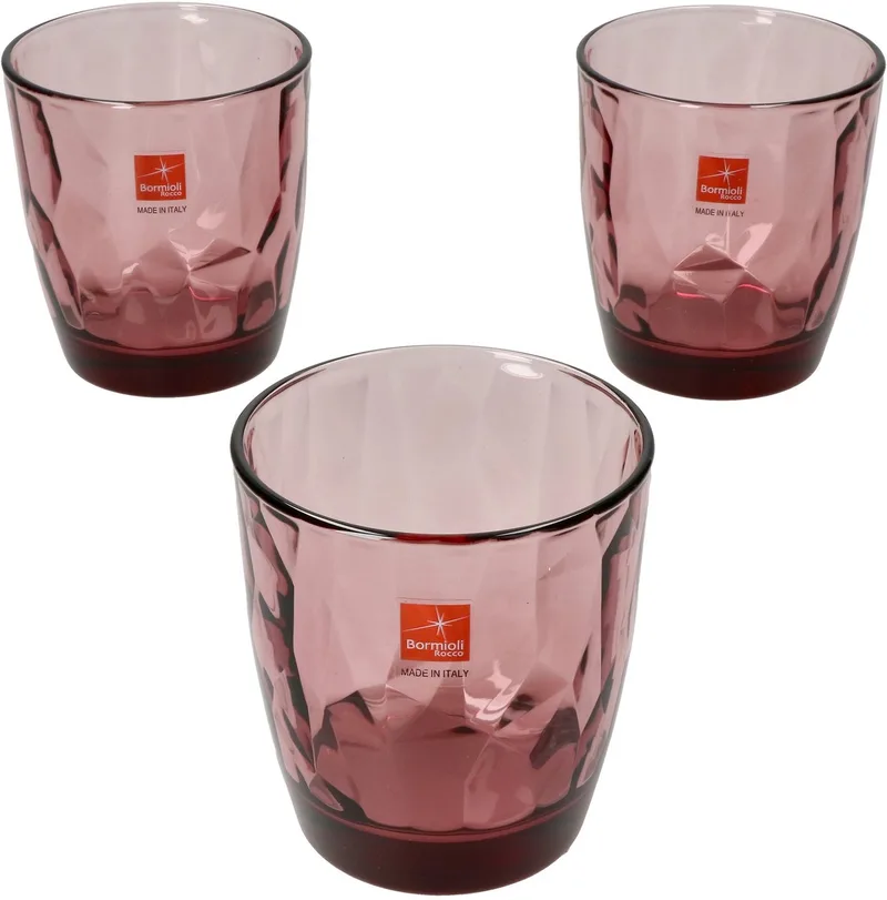 Set van 3 Diamond Rock paarse whiskyglazen 30.5 cl - 4027013 by Bormioli Rocco in Purple – product photo