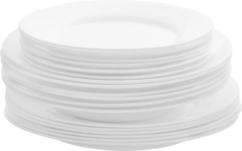 Toledo Dinerborden Set - 18 Delig, Opaal Glas de Bormioli Rocco en Blanc – photo produit