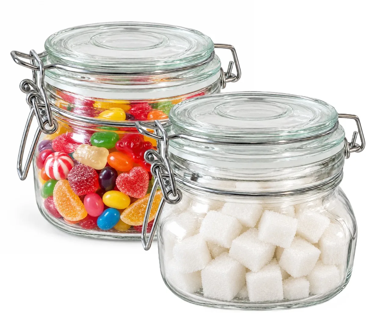 Voorraad/weckpot - 2x - glas - 10 x 10 cm - 500 ml by Bormioli Rocco in Transparent – product photo