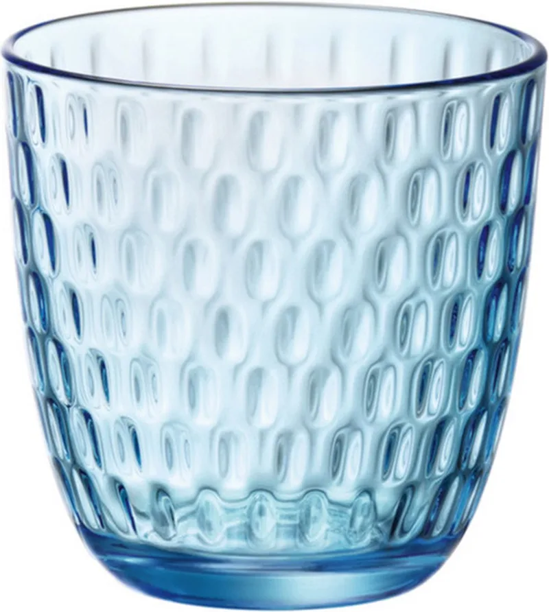 Waterglas/drinkglas - transparant met relief - 290 ml - één stuk by Bormioli Rocco in Blue – product photo