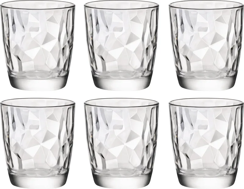 waterglazen/sapglazen Diamond Dof - 12x stuks - 390 ml - Drinkglazen - Water/sapglas von Bormioli Rocco in Transparent – Produktfoto