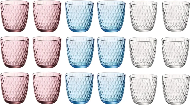 Waterglazen Slot 290 ml - Set van 18 - Modern Design Italiaans Glas - Stevig en Duurzaam - Perfect voor Dagelijks Gebruik von Bormioli Rocco – Produktfoto
