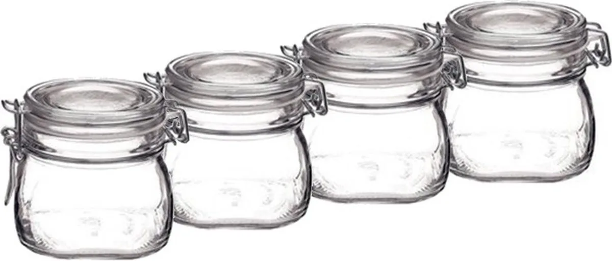 Weckpot - 8x - 500 ml - met rubberen ring - inmaakpot - beugelsluiting van Bormioli Rocco in Transparant – productfoto